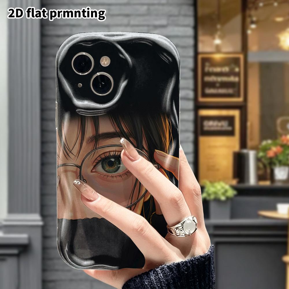 Phone case: 2D flat, suitable for iPhone 18 17 16 15 14 13 12 Pro, cartoon-style girl, perfect holiday gift for Christmas and Halloween