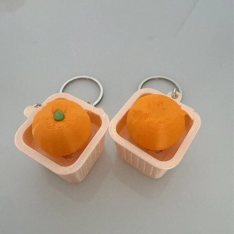Fidget Toy Keychain 1Pcs 3D Vegetable Fruit Design Non-Lighted Soft Stress Reliever for Outdoor Travel Backpack Accessory