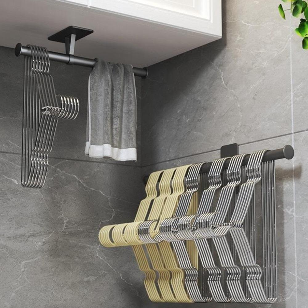 35/45/55cm Towel Rack Towel Hanger Bath Towel Holder Wall Hanging Towel Bars Bathroom Shelf Kitchen Storage Rack