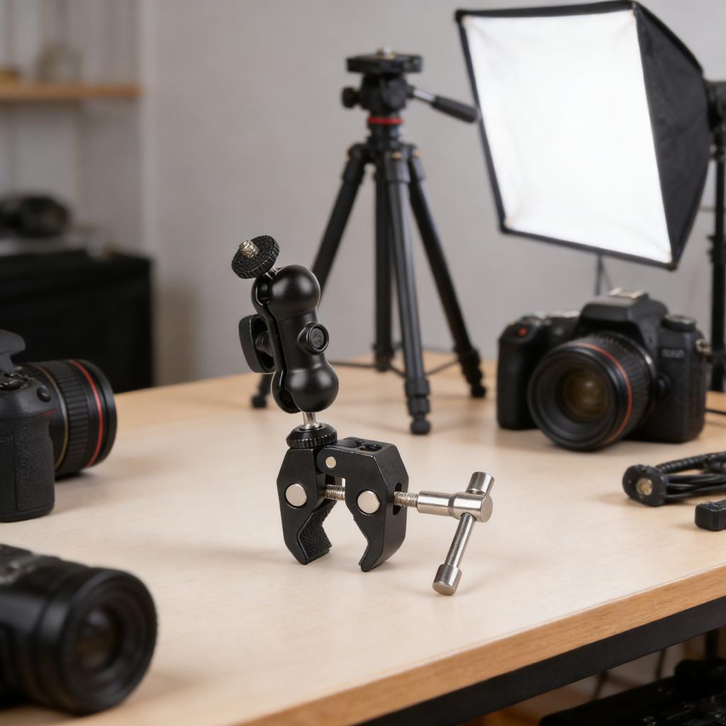 Verstellbare Aluminium Superklemme mit 1/4 und 3/8 Gewinde für Fotografie-Ausrüstungshalterungen, Rohrdurchmesser 13 mm bis 53 mm