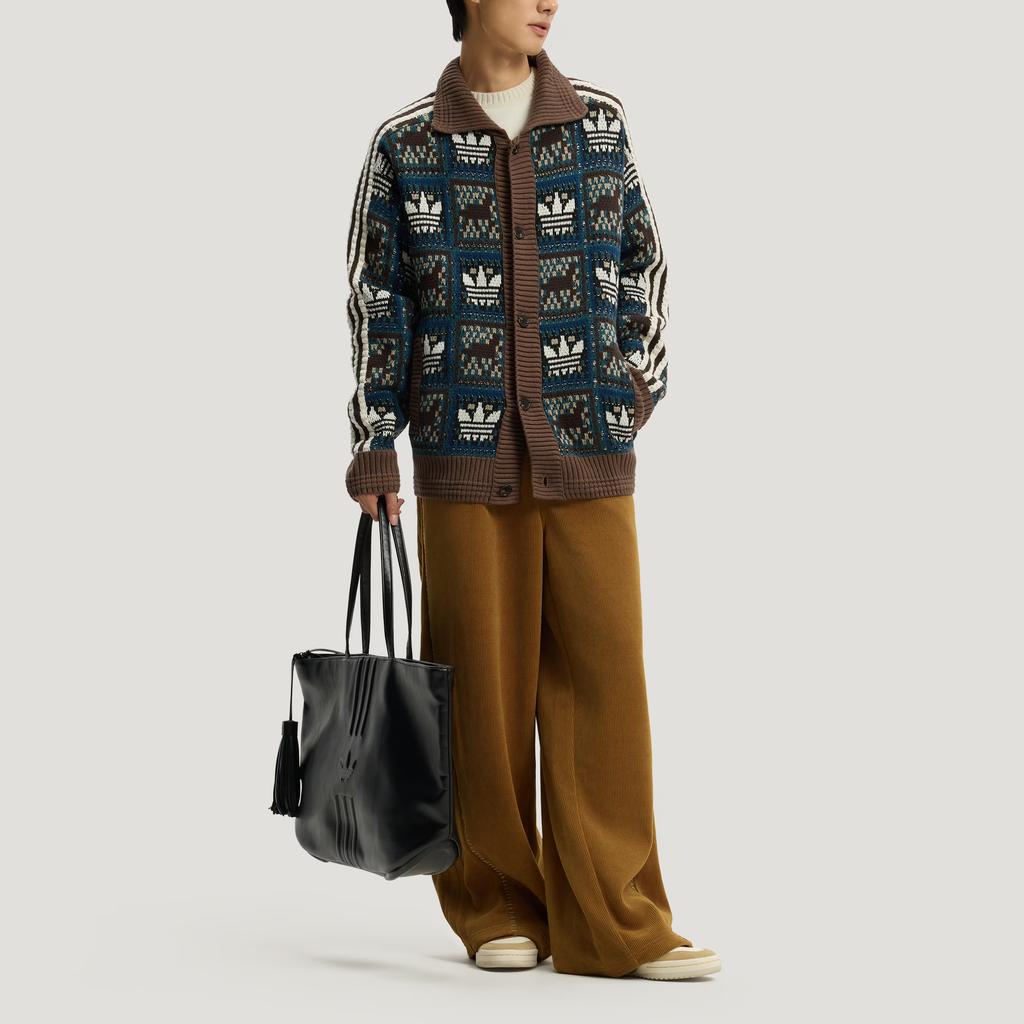 adidas Originals FW25 Pletený svetr bunda Rok Králíka Limitovaná edice CNY Nový rok Límec Polo Sportovní Volný Dlouhý rukáv Pletený top KT0715