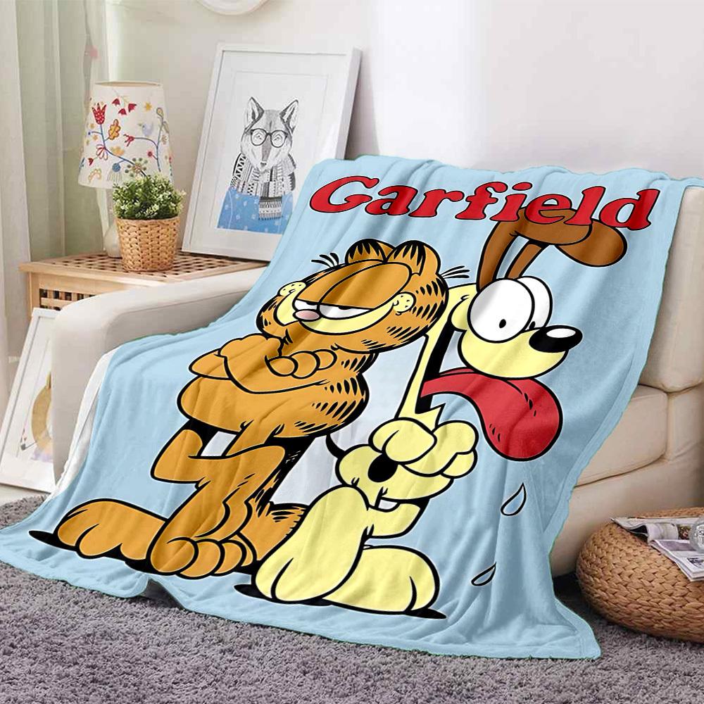 1ks flanelová deka Garfield Pes, měkká, šetrná k pokožce, s digitálním potiskem, různé velikosti k dispozici pro rodinu, přátele, narozeniny