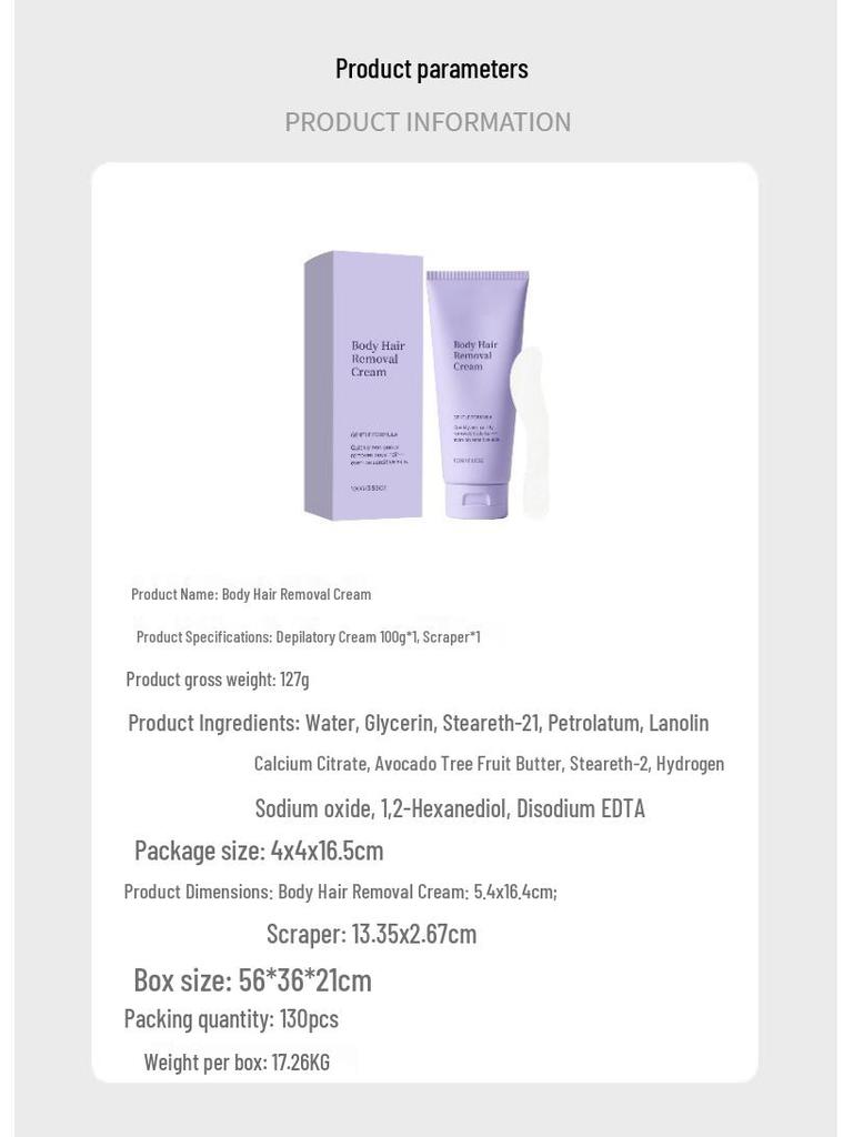 Odorless Gentle Body Hair Removal Cream: Quick, Daily, Portable Solution