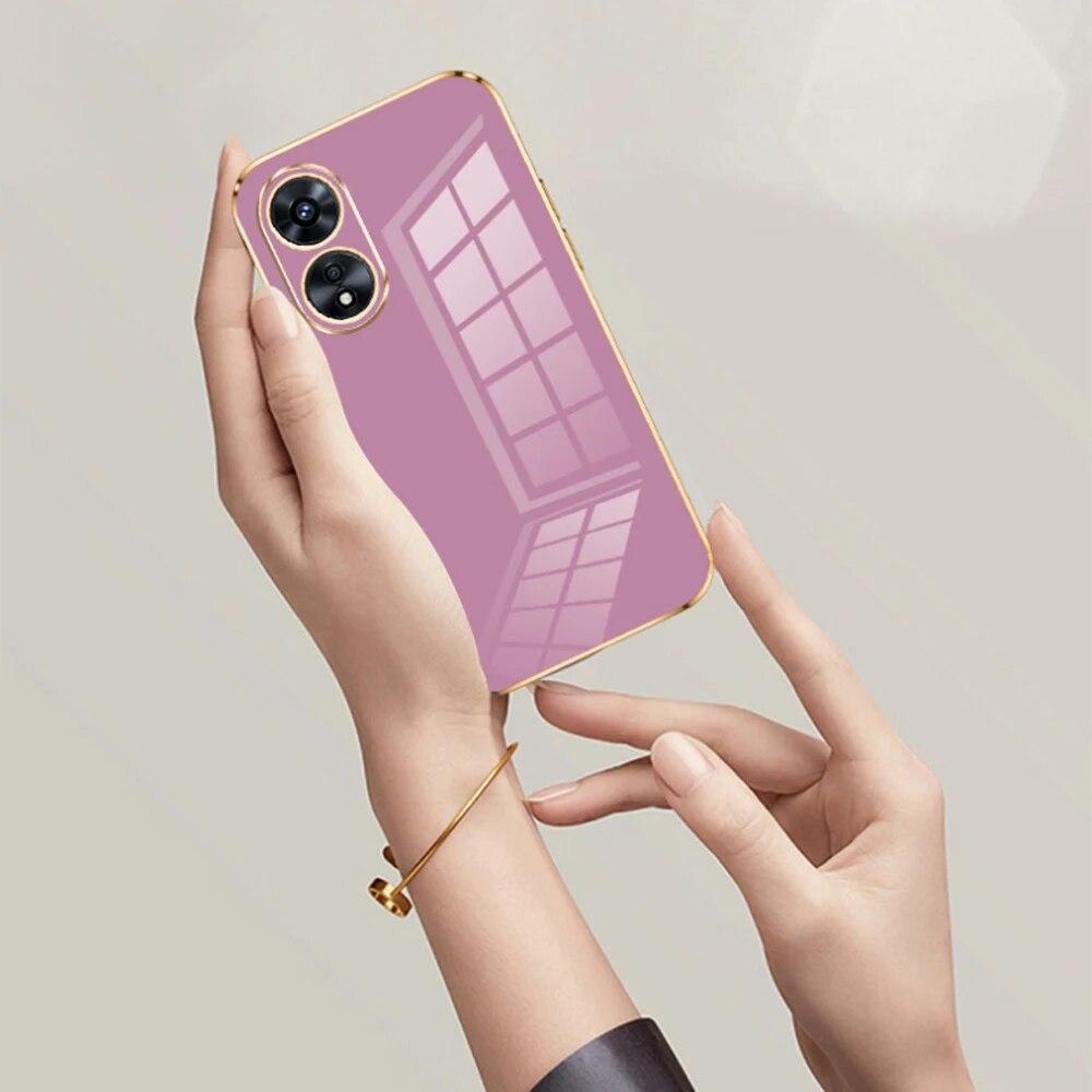 Pentru OPPO A17 Husă oppo a17K Husă pentru telefon Oppo A17 A17K Husă CPH2471 CPH2477 Husă A17k Luxury Square Plating Copertă din spate antișoc