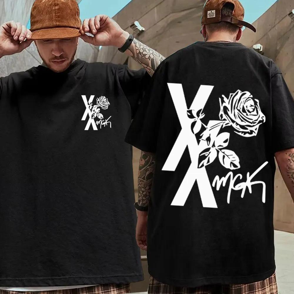 

Unisex Women Hip Hop Fashion Tshirt MGK Lost Americana Tour 2026 Print T Shirt Short Sleeve Loose Casual Oversized Cotton Tshirts S