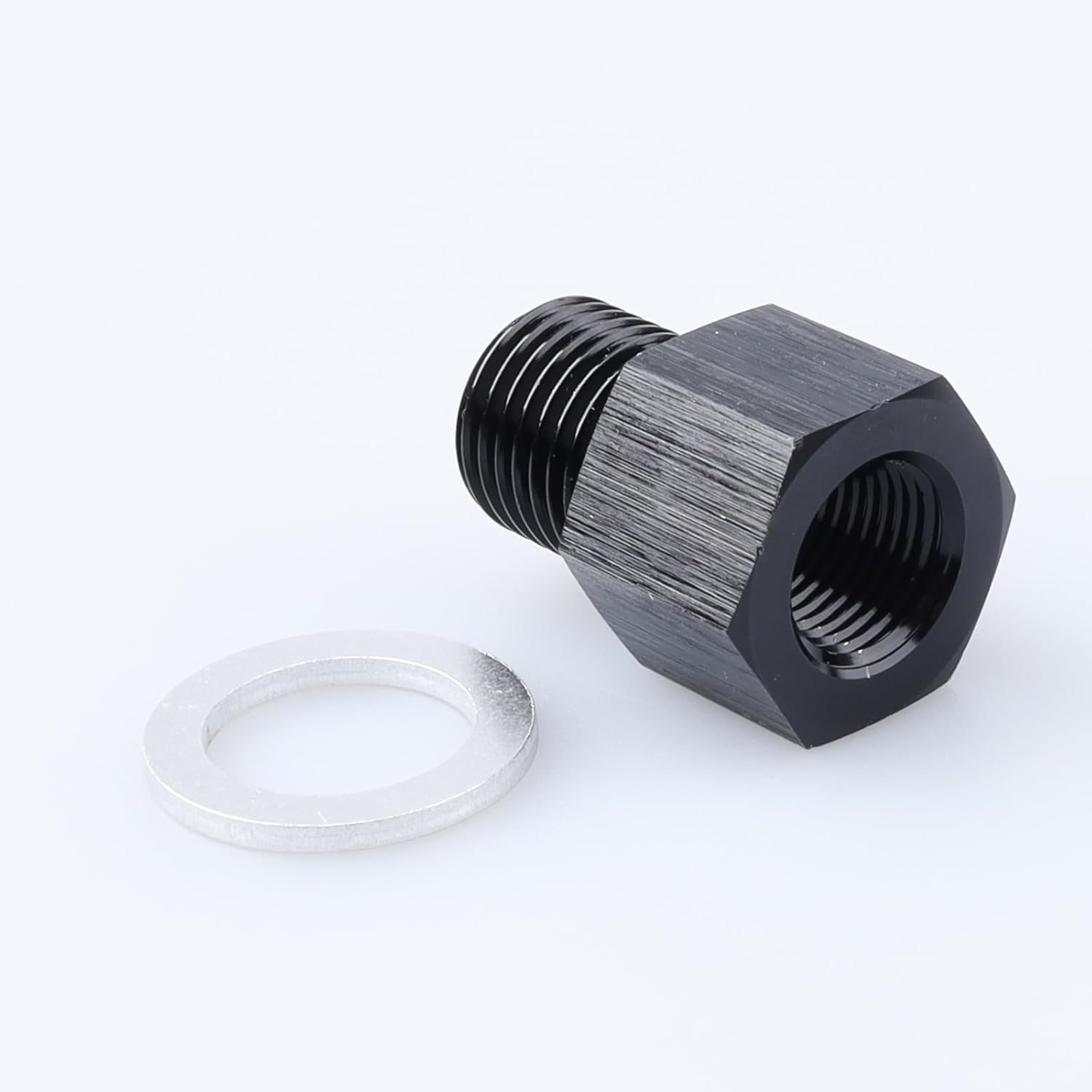 AC PERFORMANCE Редукционная втулка внутренняя 1/8 NPT на наружную метрическую M12 x 1.5 мм Адаптер Алюминий Черный M16 x 1.5 to 1/8 NPT