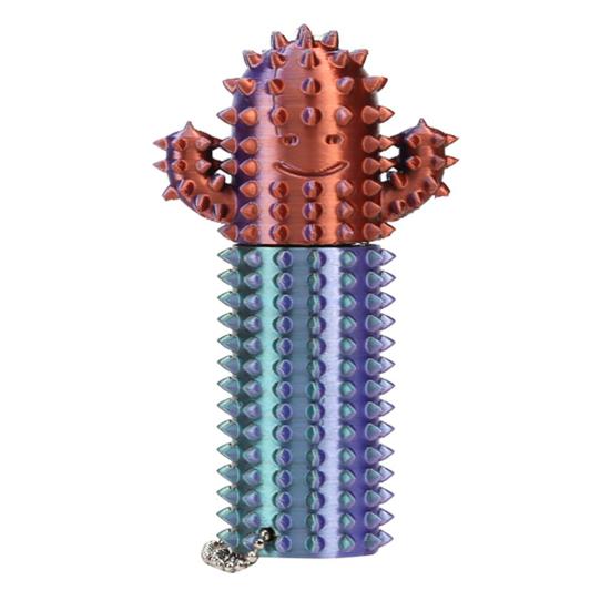 Stress Relief Spiky Cactus Fidget Toy Textured PLA Smiling Cactus Toy Portable Travel Cactus Pain Stimming Tool Sensory Toy