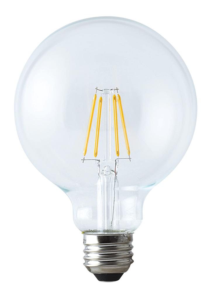 Tokyo Metal Industries Tome LED Lamp LDG7L-GC60W-TM Ball Bulb, Warm White, Glass, Clear LDG7L-GC60W-TM