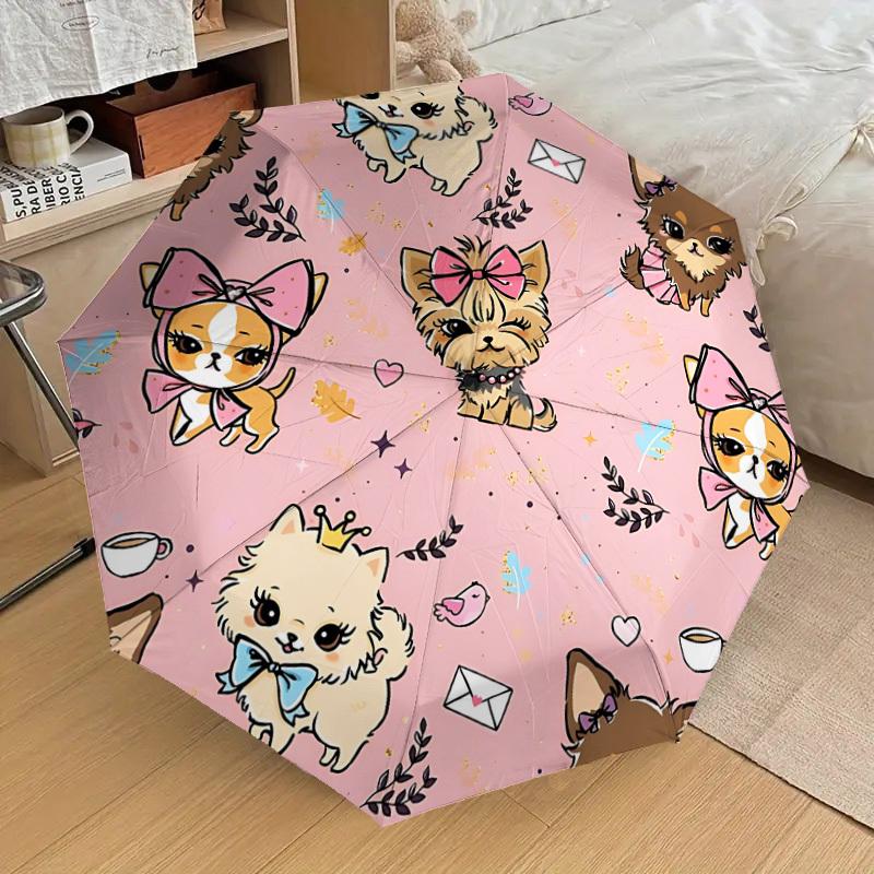 

1pc Kawaii Dogs Automatic Folding Umbrella, 8 Ribs Iron Frame, Suitable for Outdoor Travel and Daily Use yy251120173