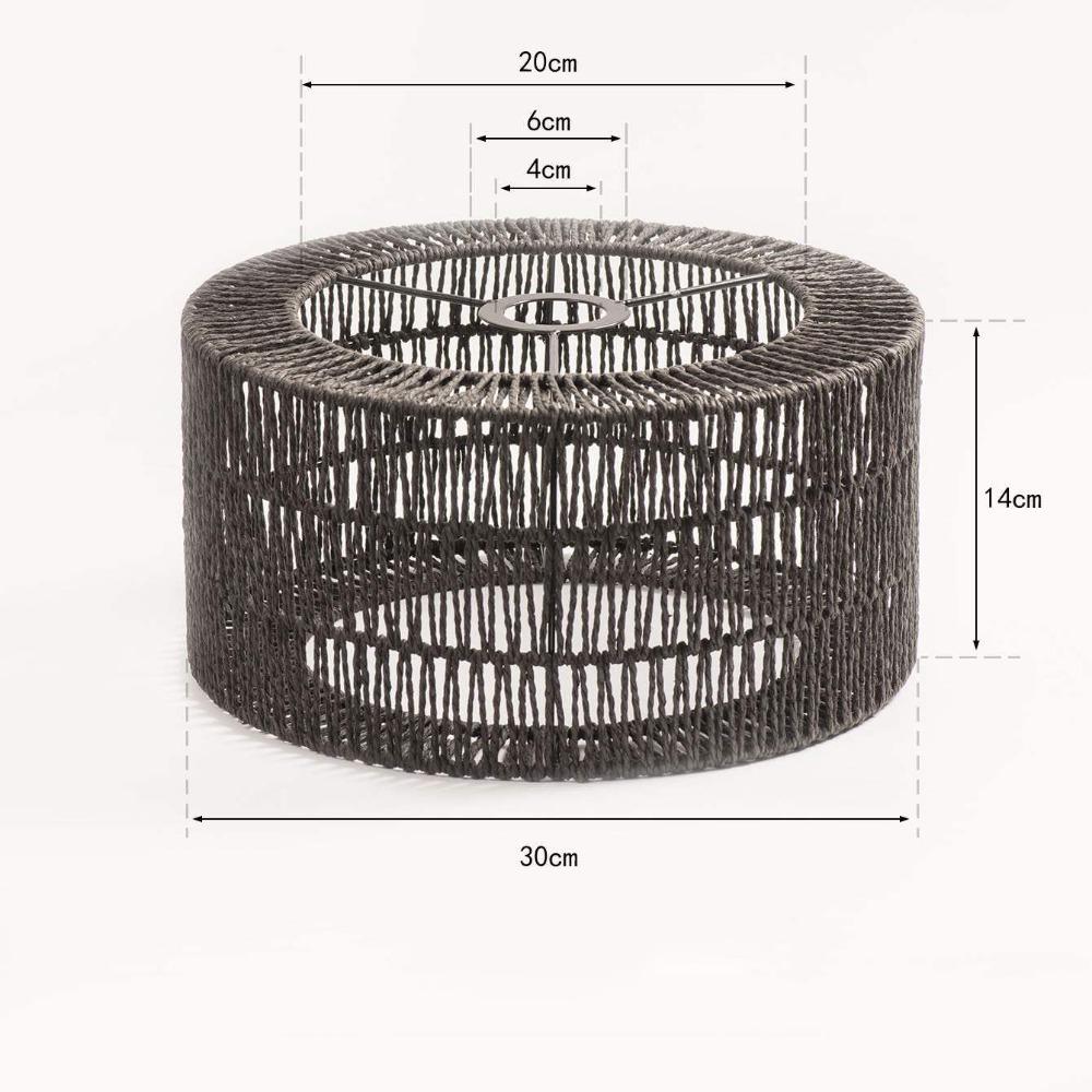 New Paper-made Weave Lampshade Vintage Bohemian Style Pendant Lamp Shade Home Decor Handwoven Hanging Lamp Shade for Living Room