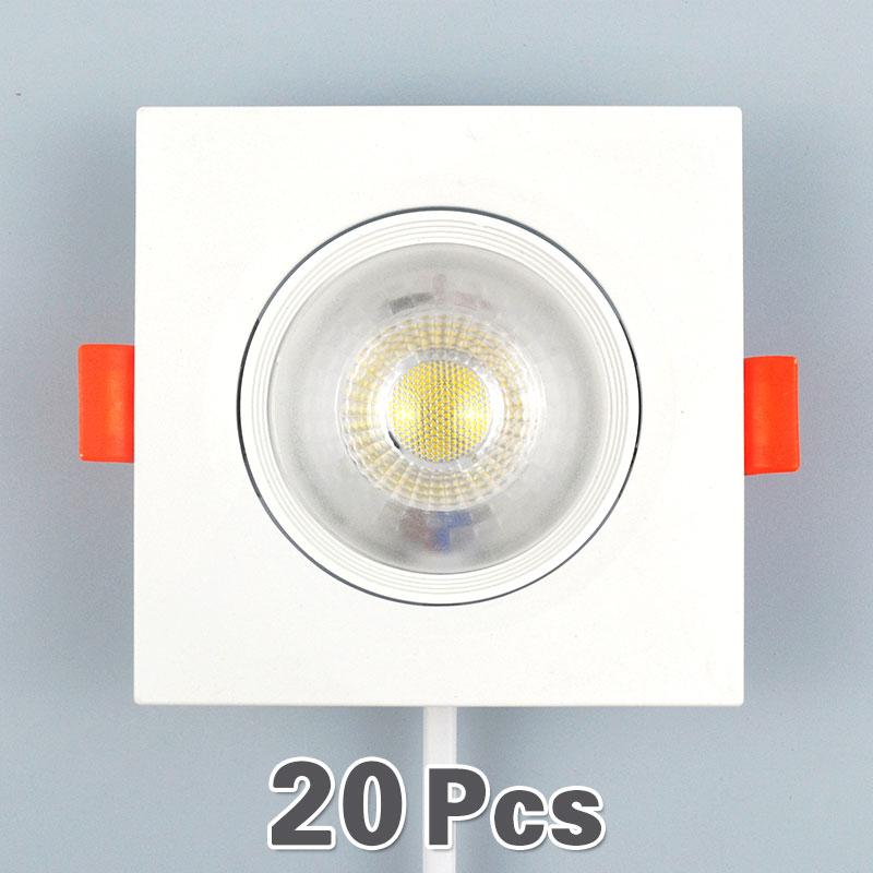 20 adet Led Downlight 5W 7W 9W 12W 110V/220V Tavan Lambası Gömme Downlight Yuvarlak/Kare Led Panel Işık Spot