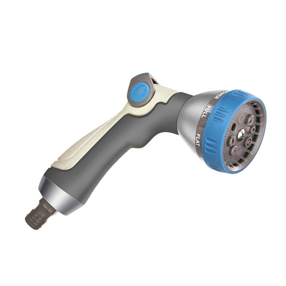 1pc Garden Hose Nozzle With 8 Spray Patterns Thumb Control Shower Mist Jet Garden Hose Sprayer For High-pressure Cleaning