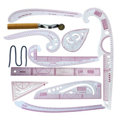 Juego de reglas multifuncionales para bricolaje, regla de jaula de manga, regla de yardas, regla curva, regla para acolchar, regla de costura
