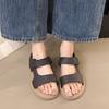 Flat-bottomed Roman sandals women's new summer soft-soled lazy Velcro casual beach shoes summer new