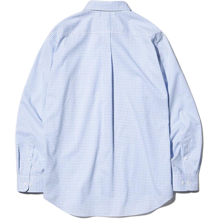 UNIQLO Color Block Plaid Point Collar Comfortable Long Sleeve Shirt Unisex shirts 485652-61