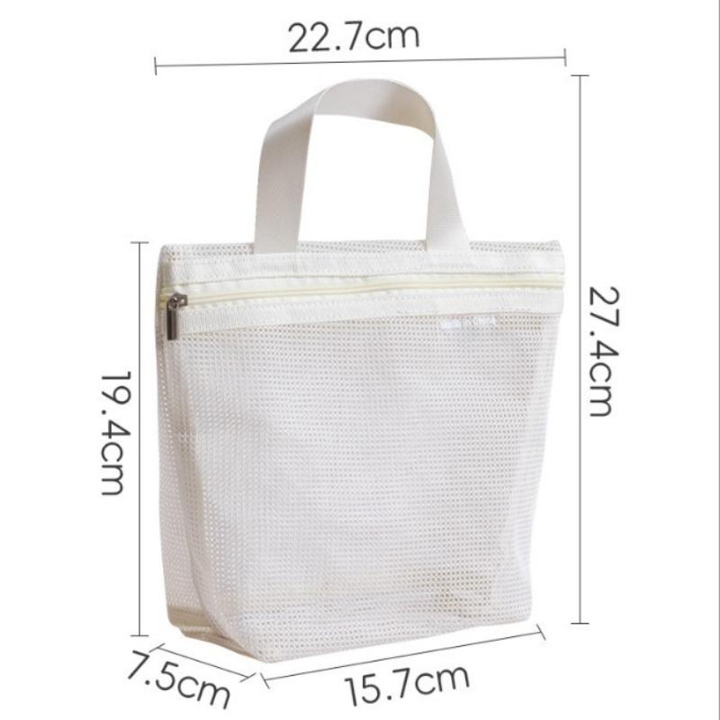 Portable Ins Handbag Mesh Storage Hollow Storage for Bathing, Rinsing, Washing, Makeup, Tourism, Swimming, Outdoor Storage Bag