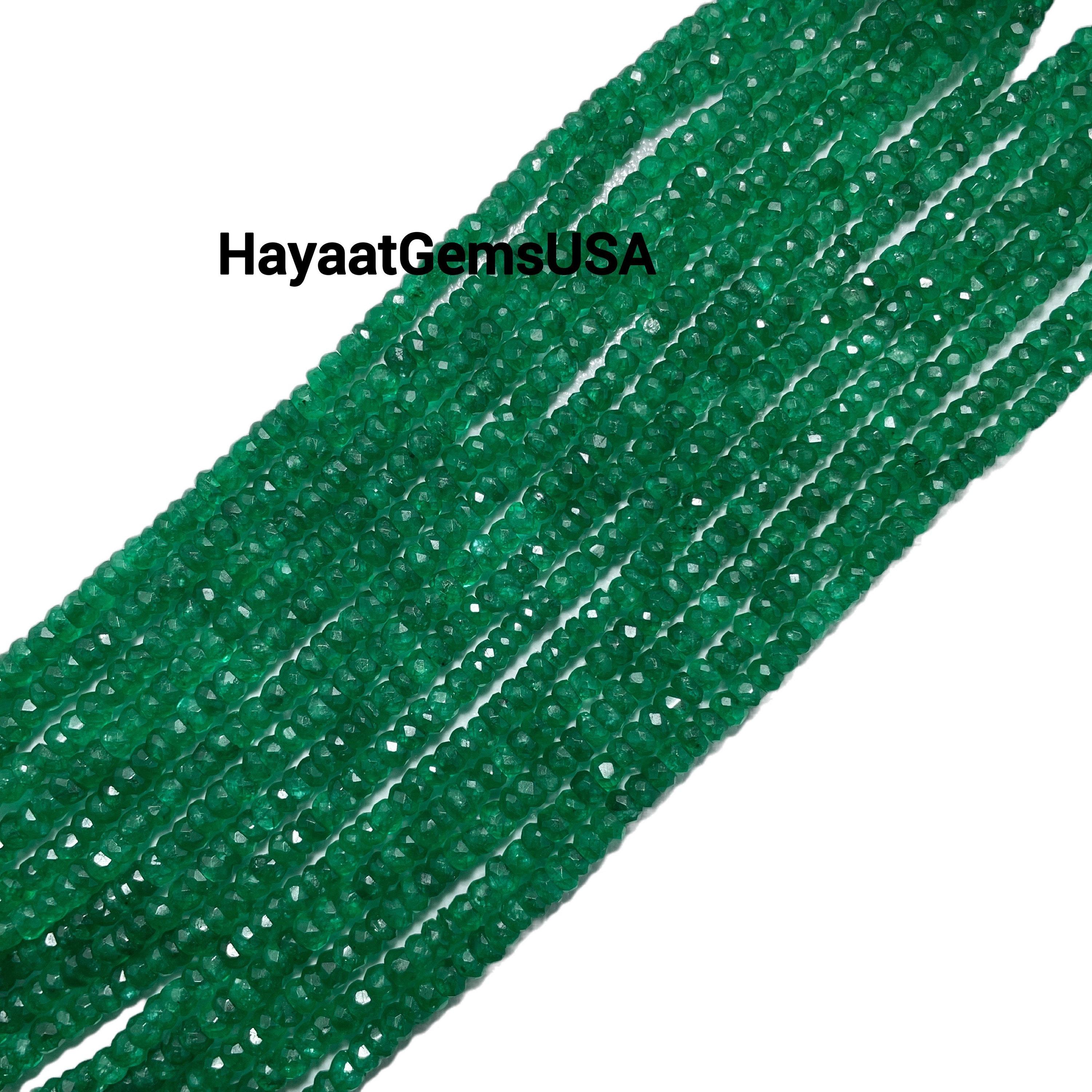 Faceted Zambian Emerald Beads: AAA+ Quality, 4mm Gemstone Strand 20 Pieces