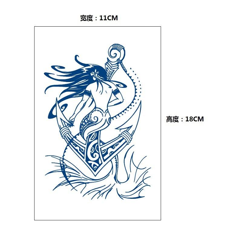 Gradual Change Herbal Fashion Personality Japanese Wave Whale Waterproof Simulation Long Time Does Not Fade Tattoo Sticker