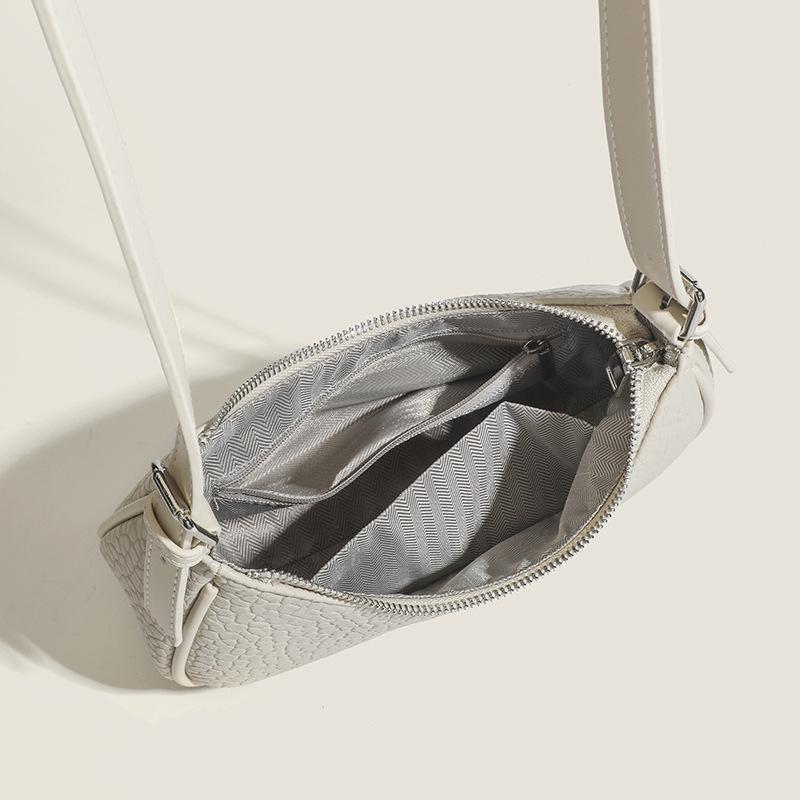 Trendy Textured Baguette Bag: 2025 New All-Match Crossbody & Shoulder Bag for Women