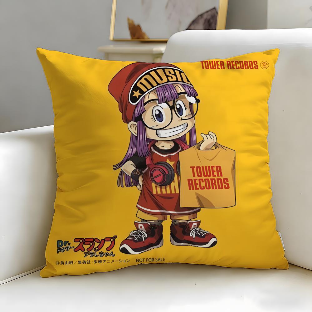 classic anime Dr Slump Cushion Cover Soft  EasyWash Pillow Case  Versatile for Couch Bed Travel and Office