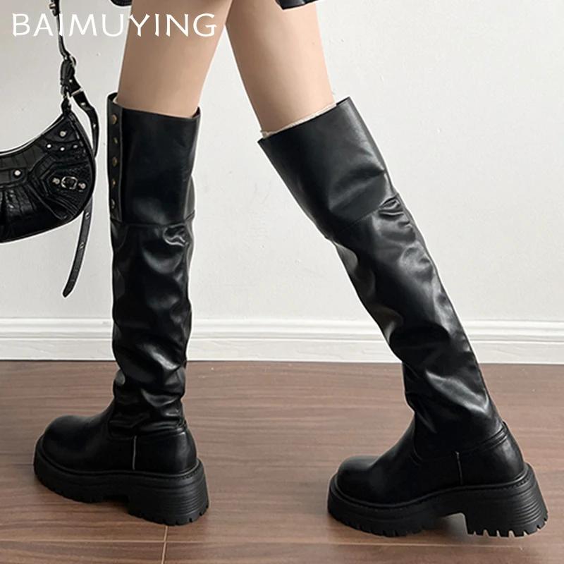 Suede Platform Women High Boots High Heels Chunky Fashion Shoes Woman 2025 Trend Winter Brand Sexy Elegant Femme Chelsea Botas