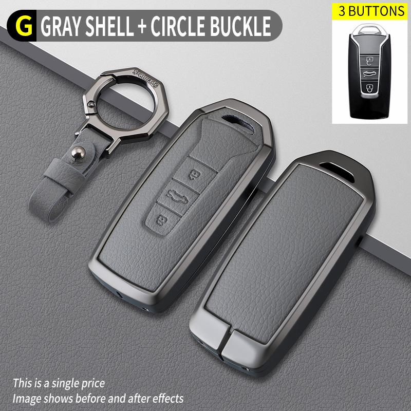 Zinc Alloy Leather Car Key Case Cover for Volkswagen Volkswagen Touareg 2018 2019 2020 2021 2022 2023 Long Range Car Key Case