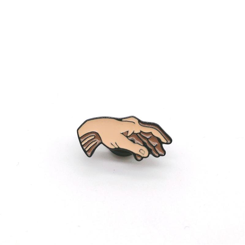 Cartoon Fun Gesture Holding Hands Fun Enamel Brooch Pin Custom Alloy Badge Clothes Bags Accessories Jewelry Gifts For