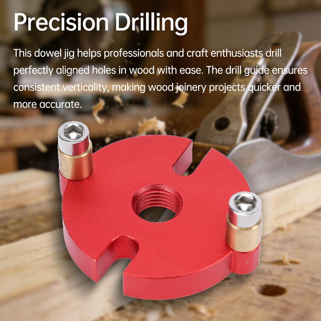 Drill Guide Locator Self Centering Doweling Jig, Dowel Jig Drill Guide Woodworking Tool, Precision Drilling, Aluminum