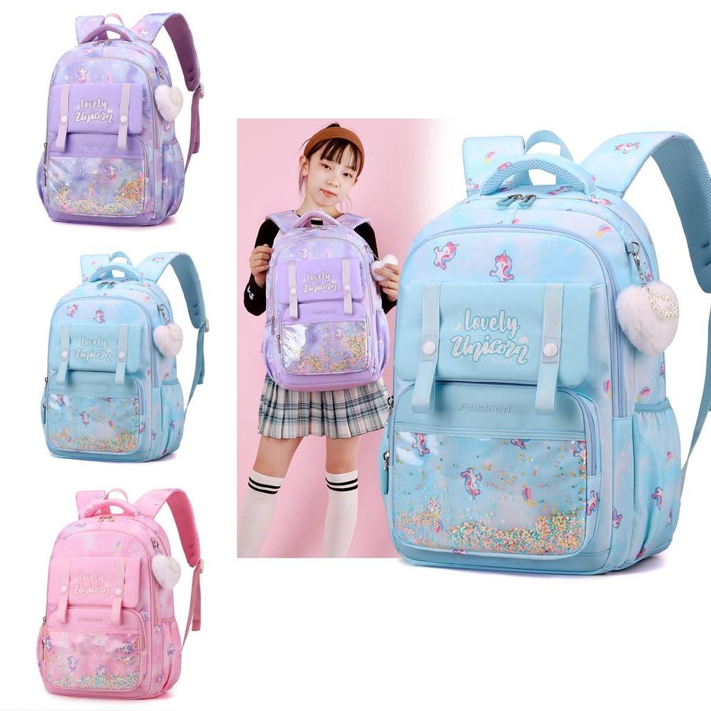 Printed Rainbow Unicorn Childrens Backpack Large Capacity Schoolbag Lightweight