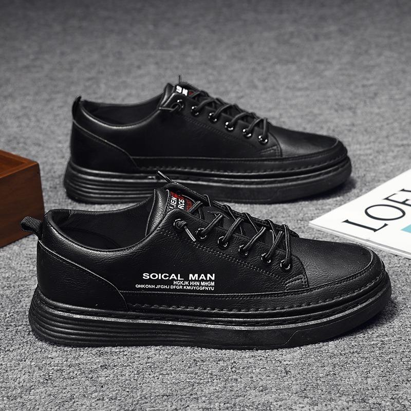 Schuhe für Herren Frühling Neu Lässig Wasserdicht Leder Panel Schuhe Vielseitig Herren Weiche Sohle Herrenschuhe