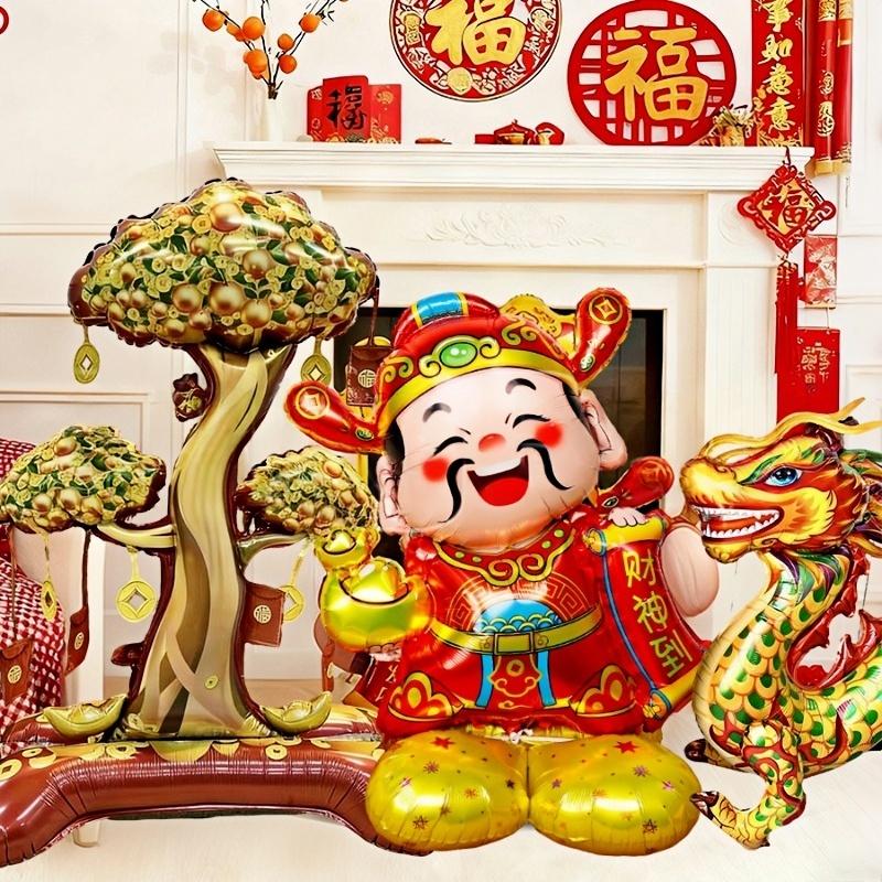 2026 Spring Festival Chinese New Year Large Stand Balloon God of Wealth Balloons Lion New Year Decoration