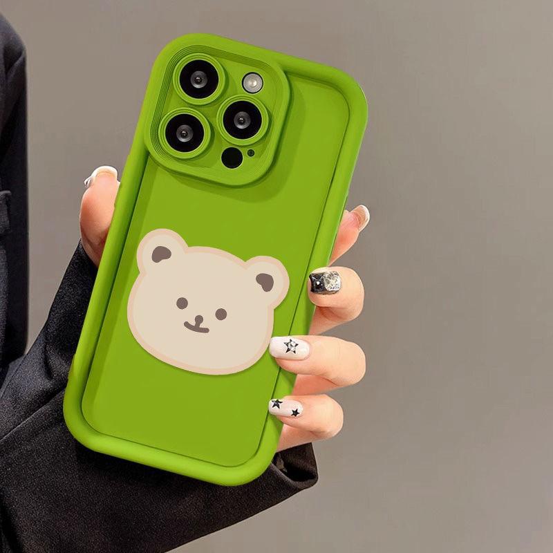 No collision bear is suitable for iPhone17promax Apple 14por mobile phone case 12/13 fine hole 15 anti-drop xs.