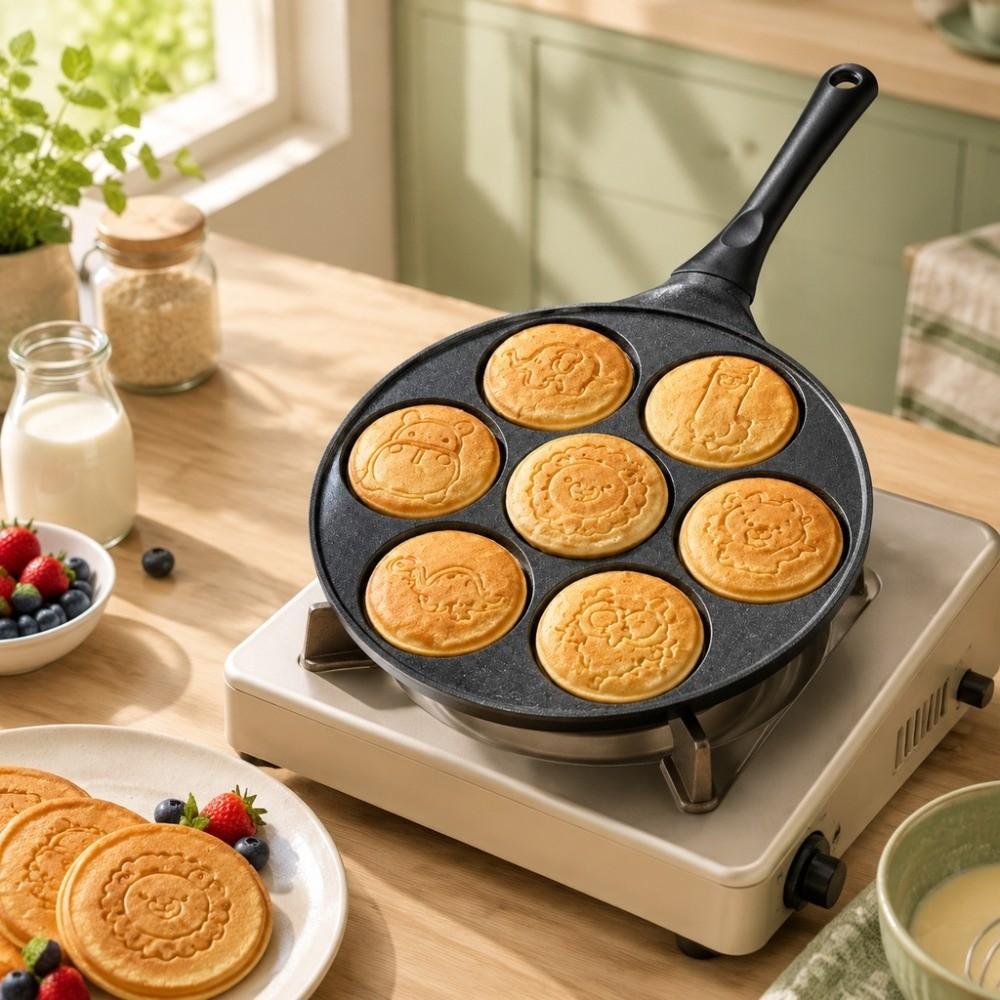 Non-Stick Coating Cartoon Griddle Pan Aluminum Alloy Egg Burger Mold Home Kitchen