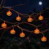 Halloween String Lights Lights, 10/20 LED Spooky Pumpkin Ghost Fairy Light, Battery Operated for Indoor Outdoor Home Yard Patio Decor Party Supplies