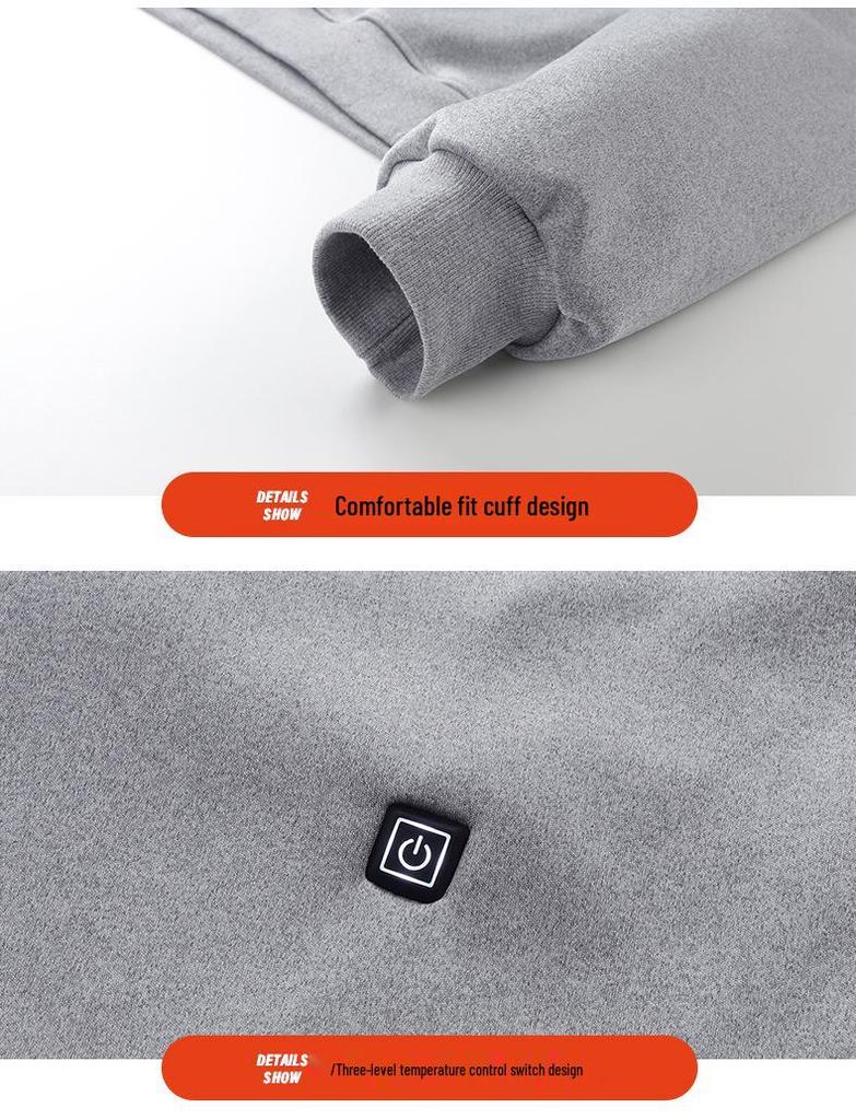 Unisex Smart USB Heated Hoodie with Constant Temperature and Plush Lining