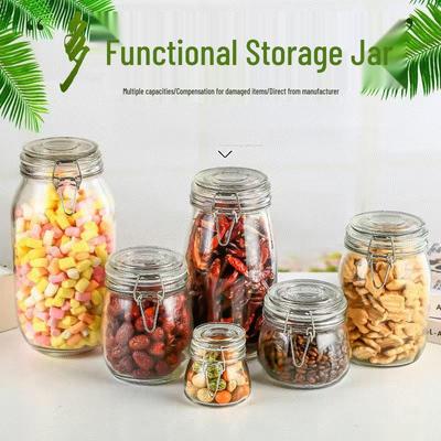 Sealed Transparent Storage Jars with Lids for Tea, Lemon, Passion Fruit, and Honey
