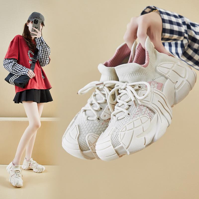 2025 new dad women's shoes 2025 new breathable sports shoes casual summer net shoes popular soft-soled coconut shoes tide