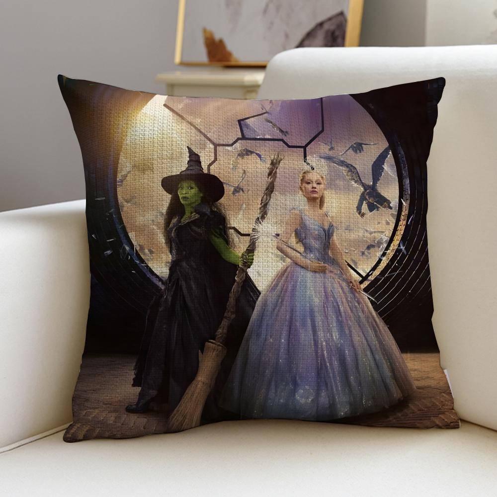 Magical WWickedS Cushion Cover Breathable and skinfriendly linen pillowcase square removable and washable cushion