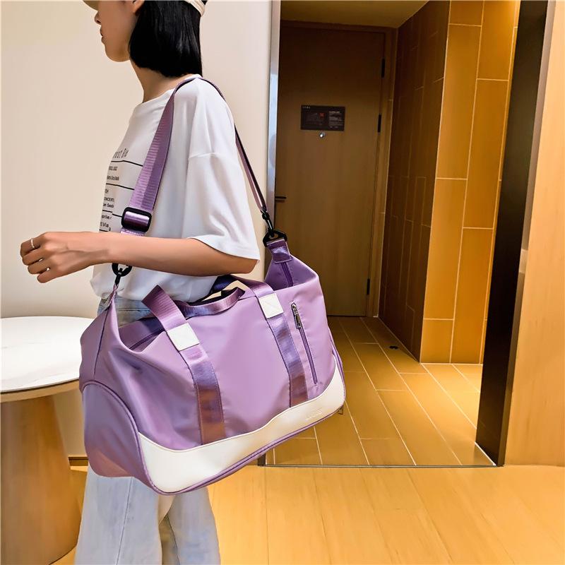 Can be attached to a trolley, fashionable storage bag, yoga, swimming, fitness bag, with shoe compartment, large-capacity travel bag
