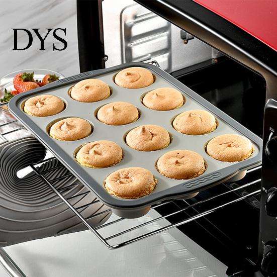 Muffins Baking Tray Silicone Muffin Pan for Baking, 6/12-Cavity Easy Release Cake Clean Mold, Food Grade Nonstick Cupcake Mold Kitchen Flexible Cups