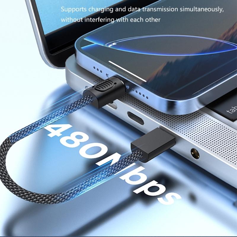 18cm Double USB C Charging Cable 60W Fast Charge With Keyring Design For Convenient Carry Power Cord