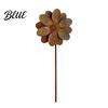 Metal Flower Lawn Stakes Rustic Ground Stake Vintage Garden Art Weather-Resistant Rusted Outdoor Patio Decorations Iron Yard Decor for Pathway