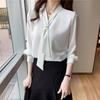 White Chiffon Shirt Women Spring New Fashionable Age Reducing Temperament Design Niche Long Sleeve
