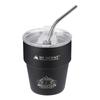 Double Wall Insulated Coffee Cup with Straw 304 Stainless Steel Tea Coffee Milk Mug Stackable for Travel Hiking