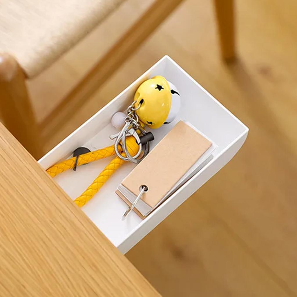 1 Color Random Office Desk Bottom Adhesive Drawer Style Storage Pen Box Hidden Adhesive Office Stationery Storage Box