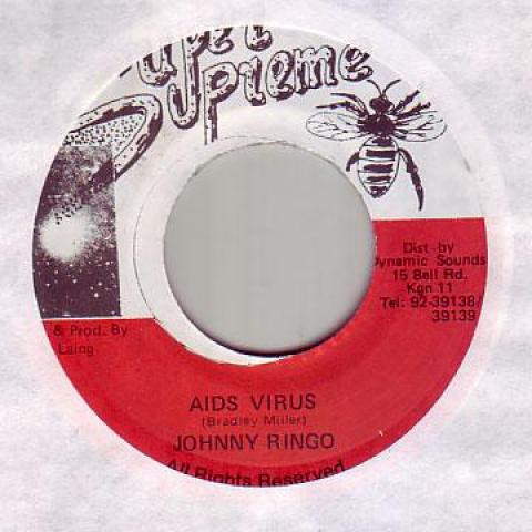 7inch Record JOHNNY RINGO - Aids Virus Super Supreme 1993 Jamaica Reggae, Ska & Dub
