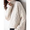 Women's High Neck Knitted Sweater Thickened Loose Fit Overhead Winter Lazy Style Knitwear Comfortable Breathable Casual Top