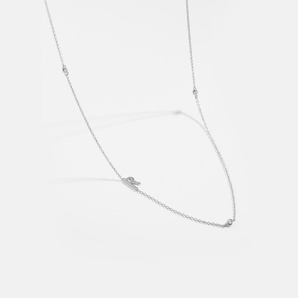 S925 Sterling Silver Initial Necklace for Women - Elegant Polished Clavicle Chain, Fashionable Jewelry, In Stock