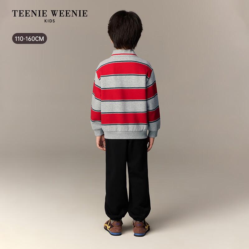 Teenie Weenie Kids Boys' Fleece-Lined Striped Polo Sweatshirt