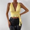 2025 New Sexy Hot Girl Deep V Waist Slimming Design Halter Suspender Top